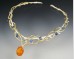 Twig necklace with sapphire & fire opal