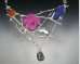 Sterling silver twig collar with mixed gemstones