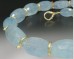 Aquamarine necklace with 18K twig spacers