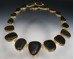 Bezel-set basalt necklace