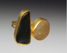 Two stone beachstone ring