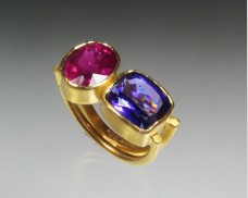 Ruby & Amethyst Two Stone Ring