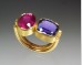 Ruby & Amethyst Two Stone Ring