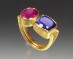 Ruby & Amethyst Two Stone Ring