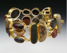 Wide beachstone bracelet