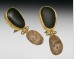 Hinged basalt & granite earrings
