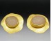 Convex beachstone disc earrings