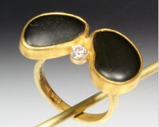 Basalt & diamond ring