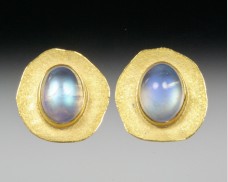 Gemstone disc earrings