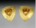 Disc earrings with citrine