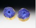 Disc earrings with azurite