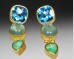 Emerald and aqua drop earrings
