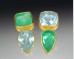 Aquamarine & emerald earrings