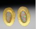 Disc earrings with opals