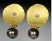 Diamond & pearl disc earrings