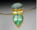 Emerald & aquamarine pendant