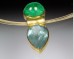 Emerald & aquamarine pendant