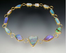 Opal link necklace