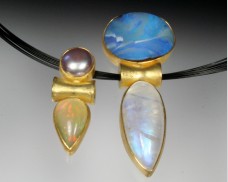 Opal top & bottom pendant