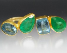 Emerald & aquamarine ring