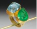 Emerald & aquamarine ring