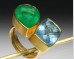 Emerald & aquamarine ring