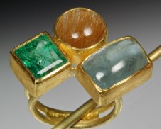 Triple gemstone ring