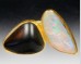 Basalt & opal ring