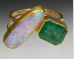 Opal & emerald ring