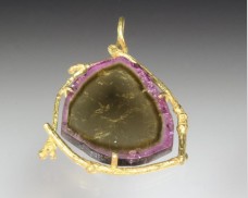 Bi color tourmaline pendant