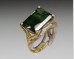 Bi-color tourmaline twig ring