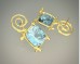 Faceted Blue Topaz Twig Earrings