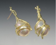 Drop earrings with SS pearls