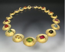 Gemstone disc necklace