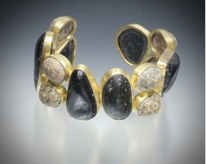 Black and brown beachstone cuff