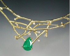 Emerald twig neckpiece