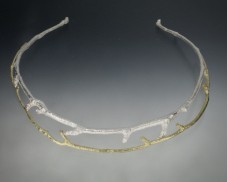 Gold and silver twig neck collar