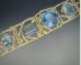 Wide-link aquamarine bracelet