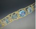 Wide-link aquamarine bracelet