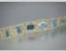 Wide-link aquamarine bracelet