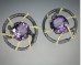 Round twig earrings with pearl or amethyst