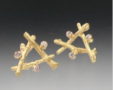 Triangle twig stud earring