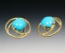 Circle spiral gemstone earrings