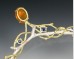 Twig necklace with sapphire & fire opal