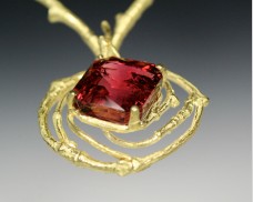 Tourmaline twig pendant