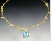 Twig necklace with aquamarine