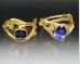 Twig ring with sapphire & diamonds