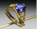 Twig ring with prong-set gemstone