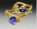 Twig ring with prong-set Sapphire or Tanzanite