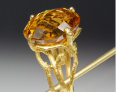 Twig ring with citrine